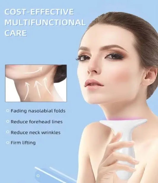 SOLARAE Electric Face and Neck Lifting Face Contouring Tool with 3 Colors of LED, Heating and Vibrating Skin Rejuvenating Beauty Device to Lift and Tighten Sagging Skin - Treasure Box Fze LLC