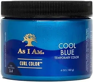 As I Am Curl Color - Cool Blue - 6 ounce - Color & Curling Gel - Temporary Color - Medium Hold - with Jamaican Black Castor Oil, Ceramides, & Betaine - Vegan & Cruelty Free - Treasure Box Fze LLC