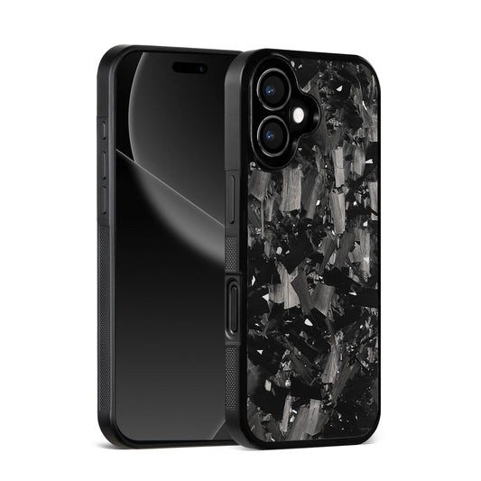Forged Carbon Fiber iPhone 17 Air Case – Black Crystal Design with Silver Highlights | Shockproof | Slim Protective Cover | Drop-Resistant & Anti-Scratch Phone Case