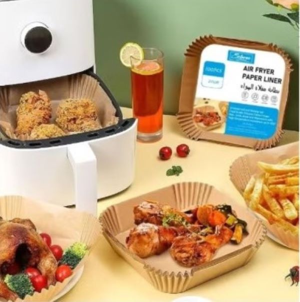 SOLARAE Air Fryer Paper liner 100pcs Grease Proof And Waterproof Food Grade Silicone Coated - Treasure Box Fze LLC