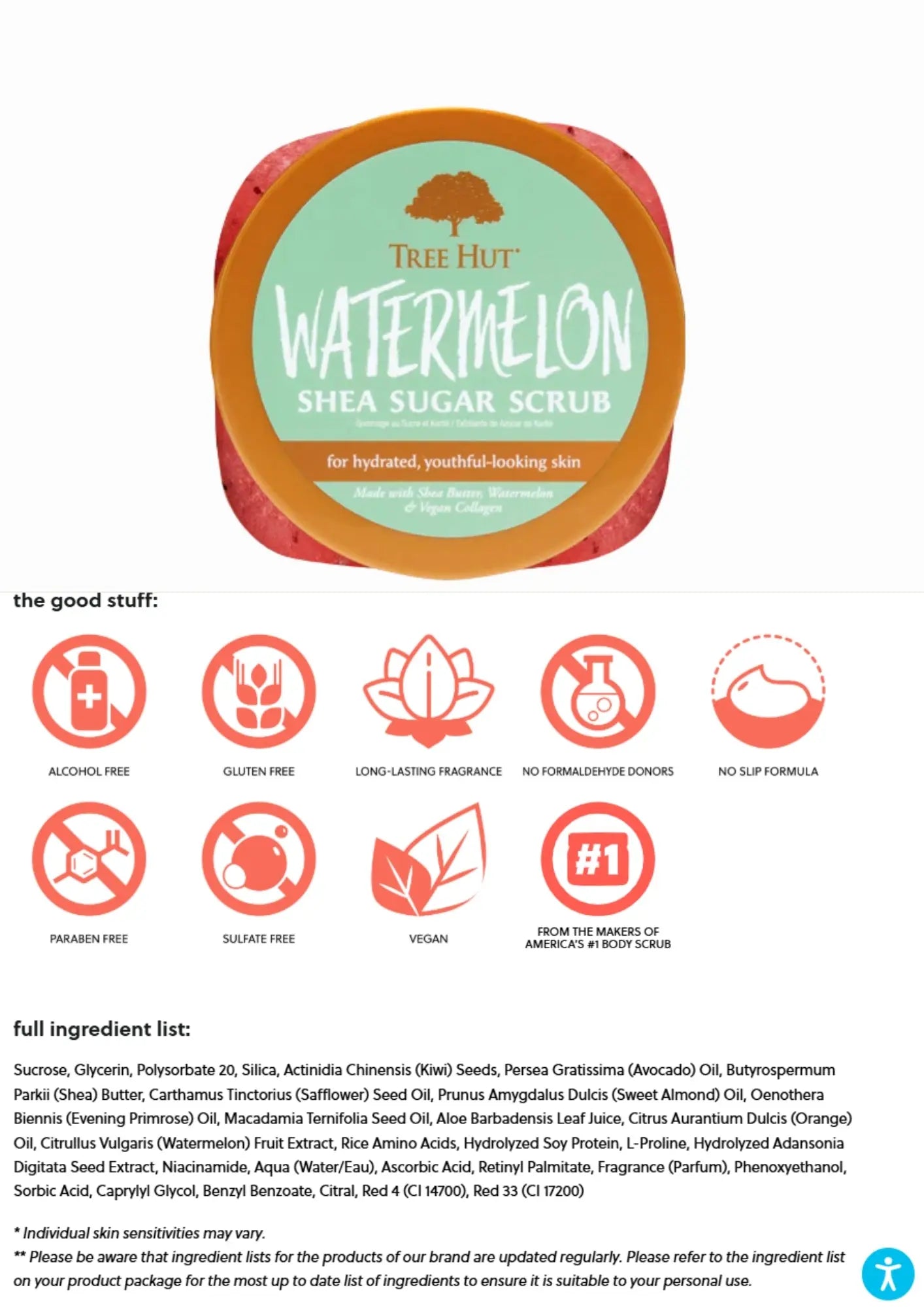 Tree Hut Watermelon Shea Sugar Scrub, 18 OZ Treasure Box Fze LLC