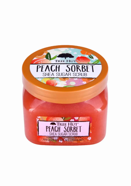 Tree Hut Peach Sorbet Shea Sugar Scrub, 18 oz, Ultra Hydrating and Exfoliating Scrub for Nourishing Essential Body Care Treasure Box Fze LLC