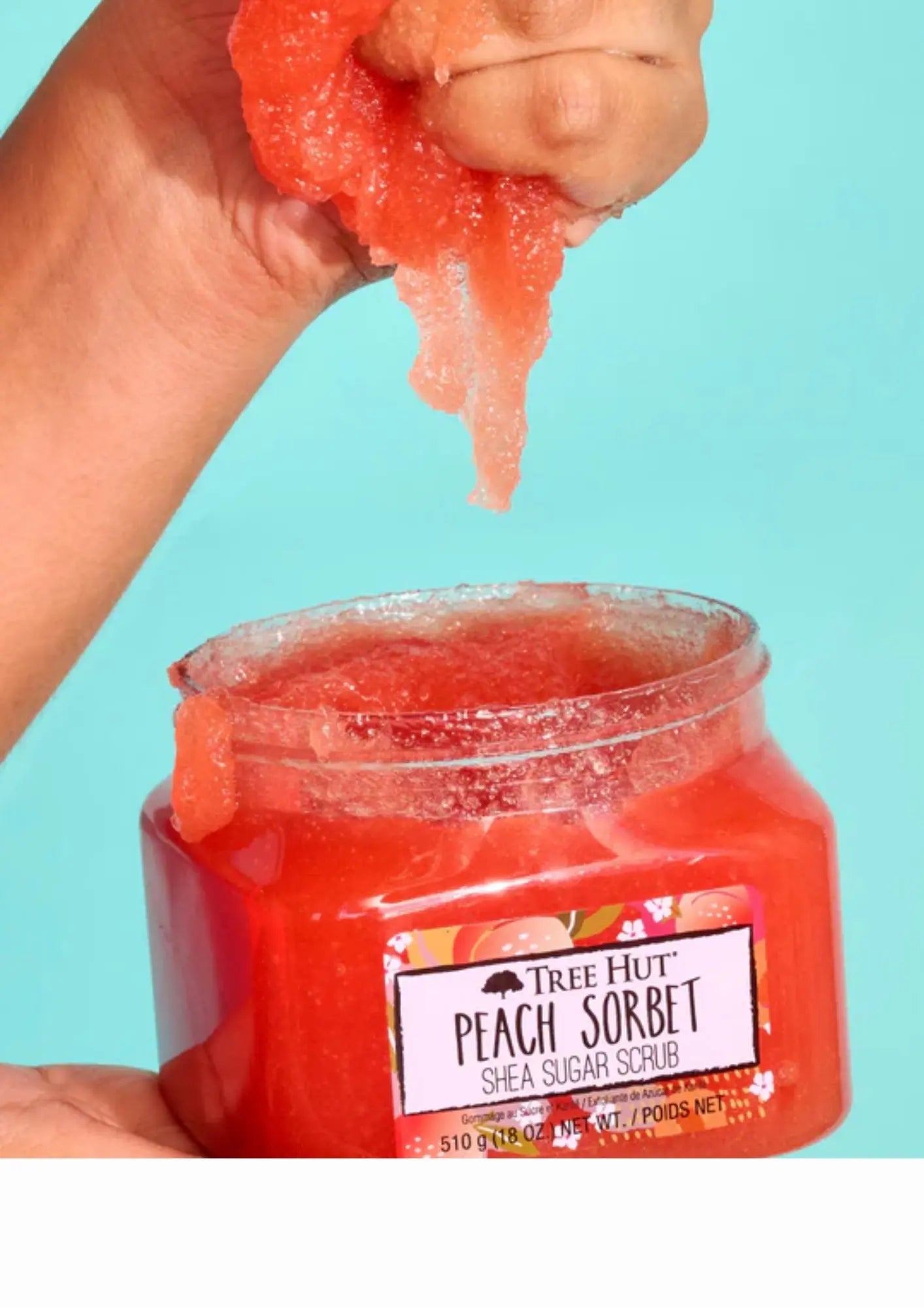 Tree Hut Peach Sorbet Shea Sugar Scrub, 18 oz, Ultra Hydrating and Exfoliating Scrub for Nourishing Essential Body Care Treasure Box Fze LLC