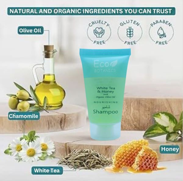 Eco Botanics Bulk Set Travel-Size Hotel Flip Cap Shampoo 30ml ( pack of 150 ) - Treasure Box Fze LLC