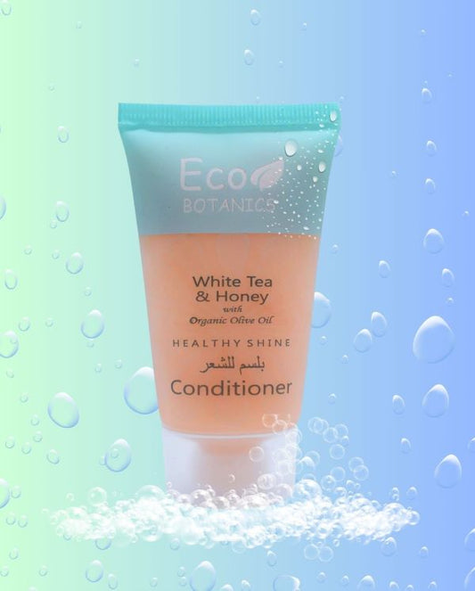 Eco Botanics Bulk Set  Transparent Travel-Size Hotel Conditioner With White tea & Honey Extract 30ml ( Pack of 100 ) - Treasure Box Fze LLC