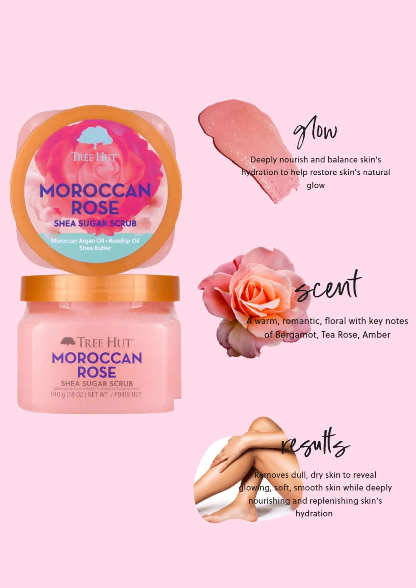 Tree Hut Shea Sugar Scrub Moroccan Rose 18Oz Treasure Box Fze LLC