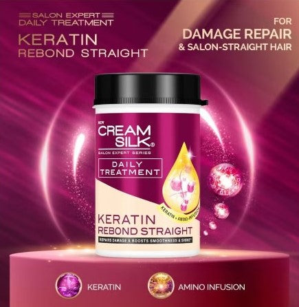 Creamsilk Treatment Keratin Rebond Straight 650ml - Treasure Box Fze LLC