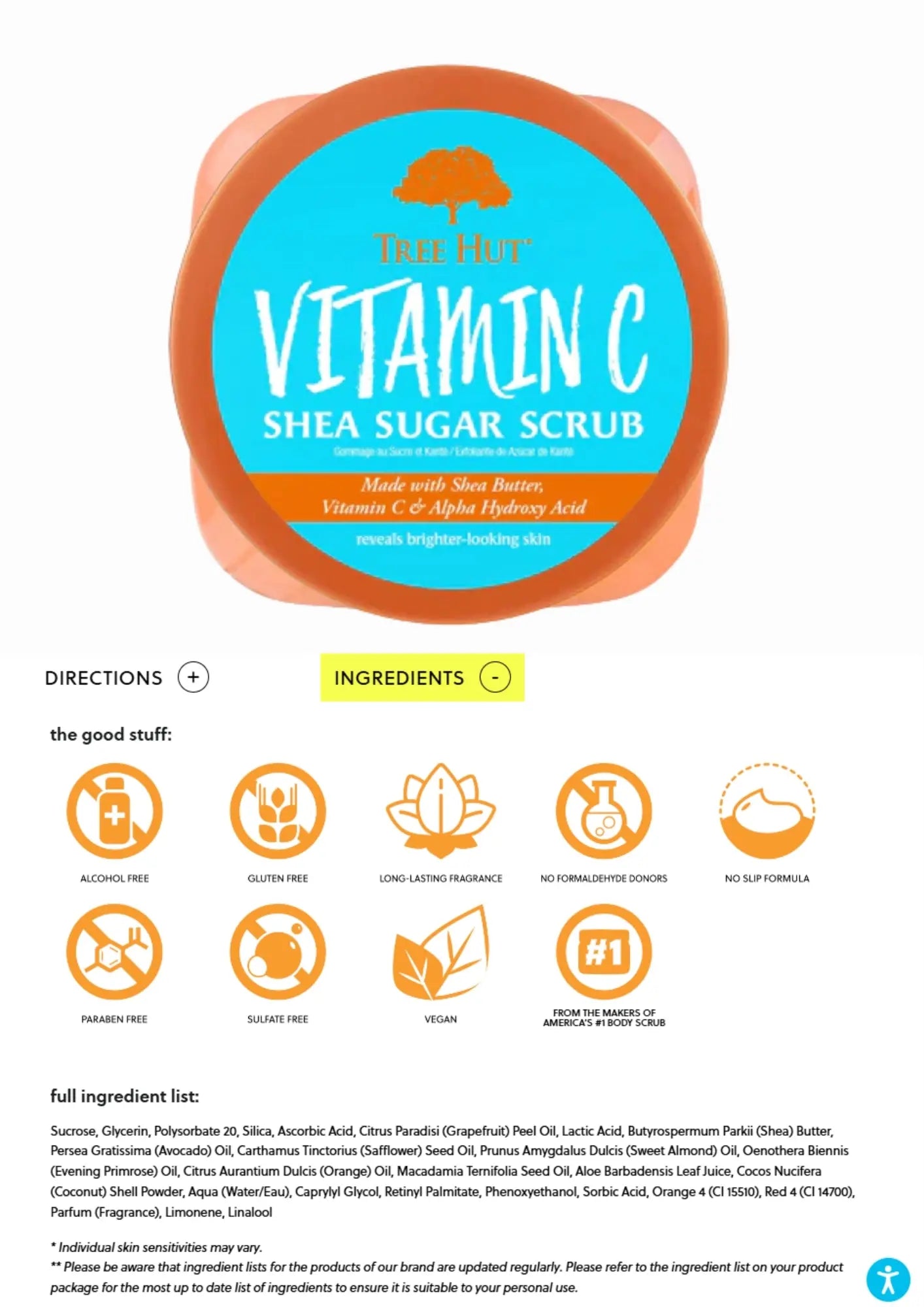 Tree Hut Vitamin C Shea Sugar Scrub 18OZ Treasure Box Fze LLC