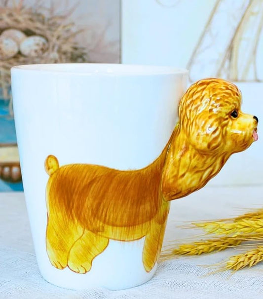 SOLARAE Ceramic 3D Coffee Mug, Hand-Painted Mug Cute Animal Tea Mugs,(DOG) - Treasure Box Fze LLC