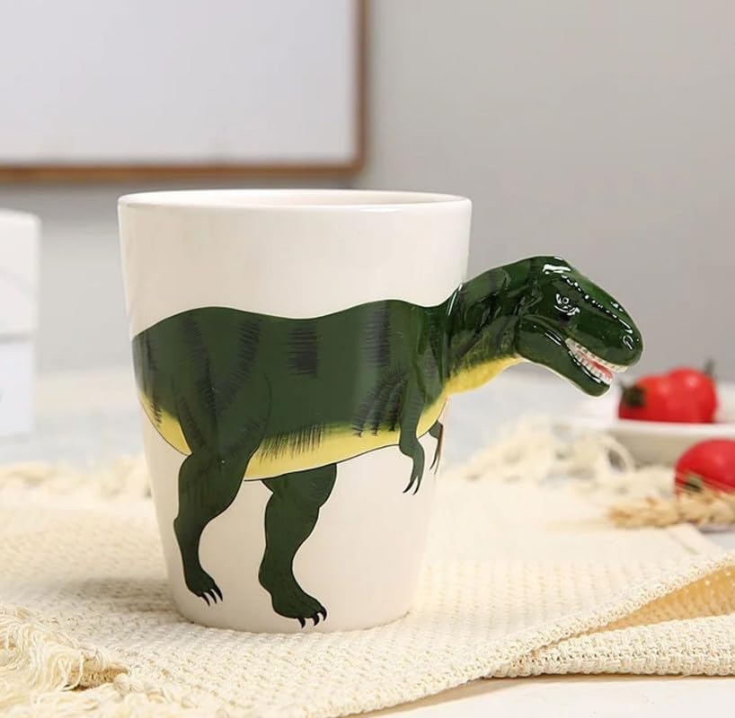 Solarae T-Rex Face, Animal Ceramic 3D Coffee Mug - Hand-Painted Tea Coffee mug (T-rex) - Treasure Box Fze LLC