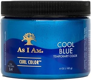 As I Am Curl Color - Cool Blue - 6 ounce - Color & Curling Gel - Temporary Color - Medium Hold - with Jamaican Black Castor Oil, Ceramides, & Betaine - Vegan & Cruelty Free - Treasure Box Fze LLC