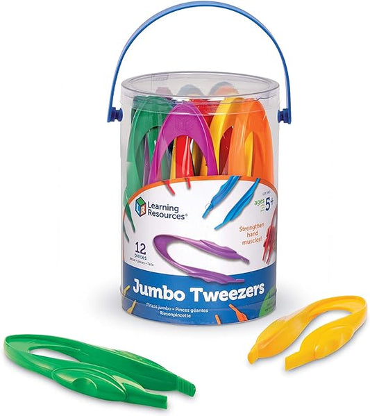 Learning Resources Jumbo Tweezers Sorting & Counting Preschool Science Homeschool Toddler Fine Motor Skill Development Set Of 13 Multi-color standart - Treasure Box Fze LLC