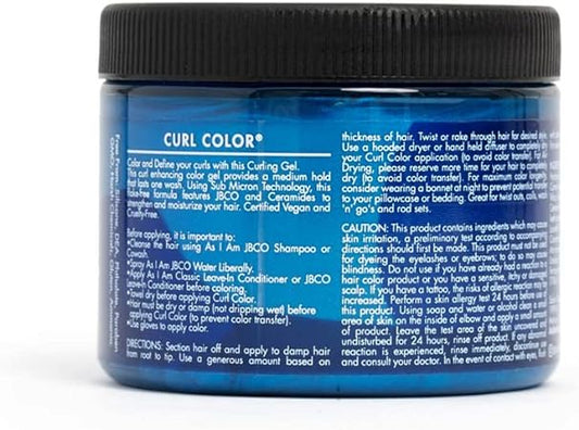 As I Am Curl Color - Cool Blue - 6 ounce - Color & Curling Gel - Temporary Color - Medium Hold - with Jamaican Black Castor Oil, Ceramides, & Betaine - Vegan & Cruelty Free - Treasure Box Fze LLC