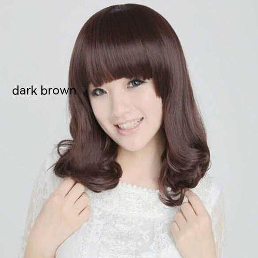 Women's Rinka Haircut Mid-length Straight Hair Long Hair With Bangs Fashion Curly Hair