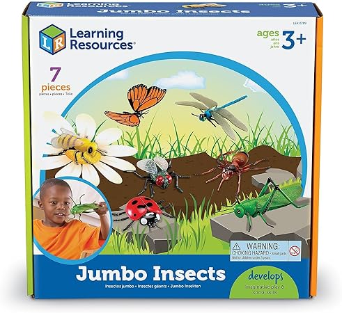 Learning Resources Jumbo Insects - 7 Pieces, Ages 3+ Toddler Learning Toys, Animal Toys for Kids, Preschool Science Learning Toys - Treasure Box Fze LLC