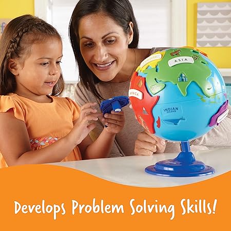 Learning Resources Puzzle Globe, 3-D Geography Puzzle, Fine Motor, 14 Pieces-Ler7735.Ages 3+ - Treasure Box Fze LLC