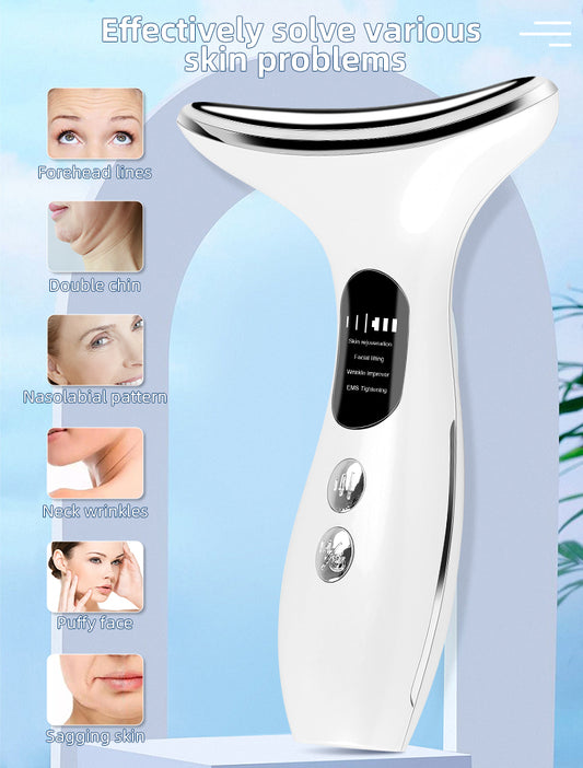 Facial Neck Lift Beauty Device RF EMS Led Photon Skin Care Anti-wrinkle Machine Face Neck Lifting Massager - Treasure Box Fze LLC