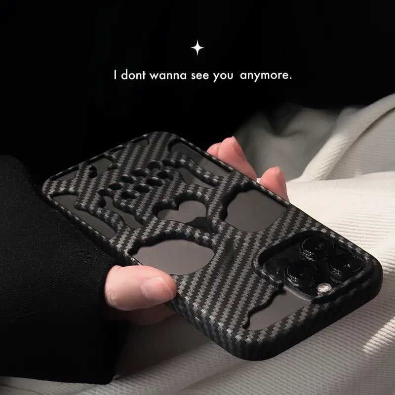 Skeleton Black Carbon Fiber Pattern TPU Phone Case for iPhone 15 pro max {silicone} 50 Skeleton Black Carbon Fiber Pattern TPU Phone Case for iPhone 15 pro max {silicone} 50