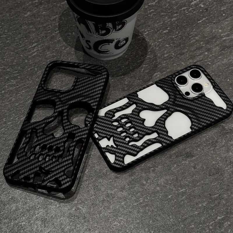 Skeleton Black Carbon Fiber Pattern TPU Phone Case for iPhone 15 pro max {silicone} 50 Skeleton Black Carbon Fiber Pattern TPU Phone Case for iPhone 15 pro max {silicone} 50