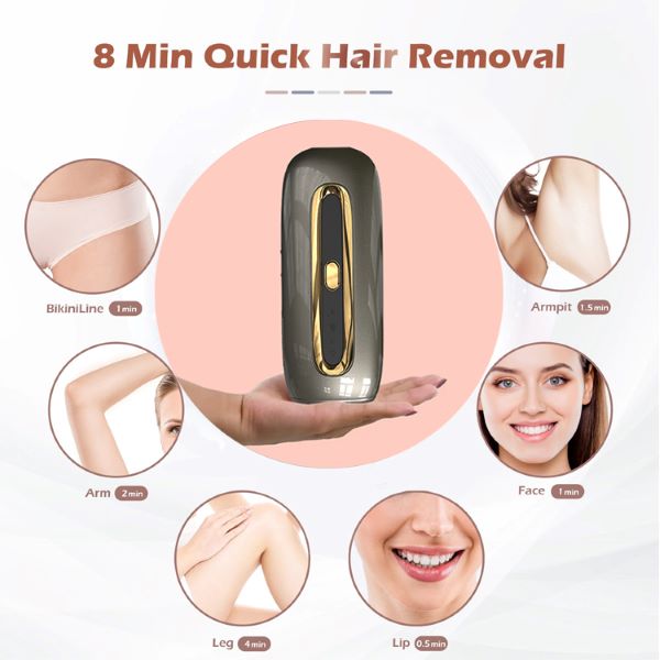 SOLARAE IPL Hair Removal Machine with Sapphire Cooling Freezing Point Hair Removal (Grey) - Treasure Box Fze LLC