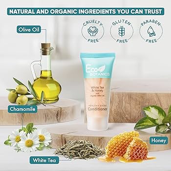 ECO BOTANICS White Tea &amp; Honey with Organic Olive Oil Healthy Shine Conditioner - Treasure Box Fze LLC