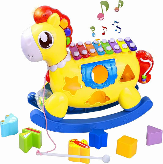STOTOY Baby Musical Toys for 12-18 Months - Cute Pony with Xylophone Treasure Box Fze LLC