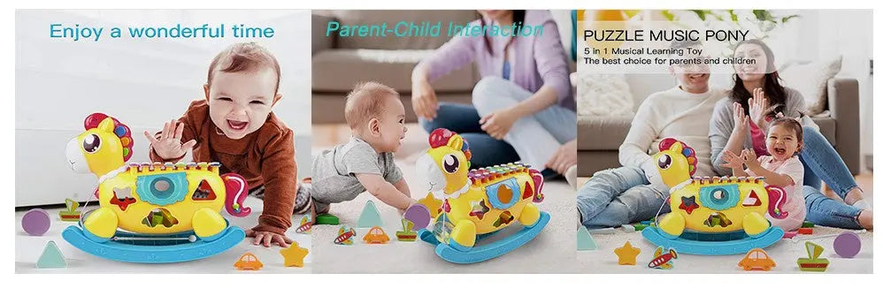 STOTOY Baby Musical Toys for 12-18 Months - Cute Pony with Xylophone Treasure Box Fze LLC