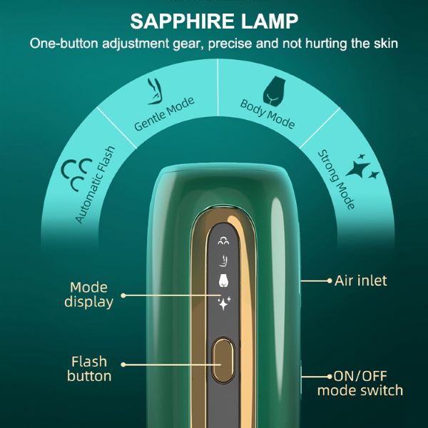 SOLARAE IPL Hair Removal Machine with Sapphire Cooling Freezing Point Hair Removal (Green) - Treasure Box Fze LLC